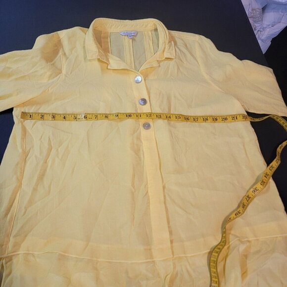 John Mark Womens Large Yellow Lagenlook Layered Button Detail Tunic Boho Hippie - Picture 5 of 6